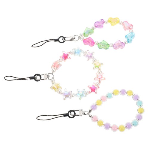 3 Pcs -Slip Wrist Rope Ladies Strap Beads Beaded - Photo 2/12