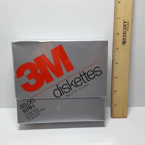 NOS Sealed 10 Pack 3M 5.25" Floppy Disks Diskettes SS DD 10RH w/ 10 Sectors