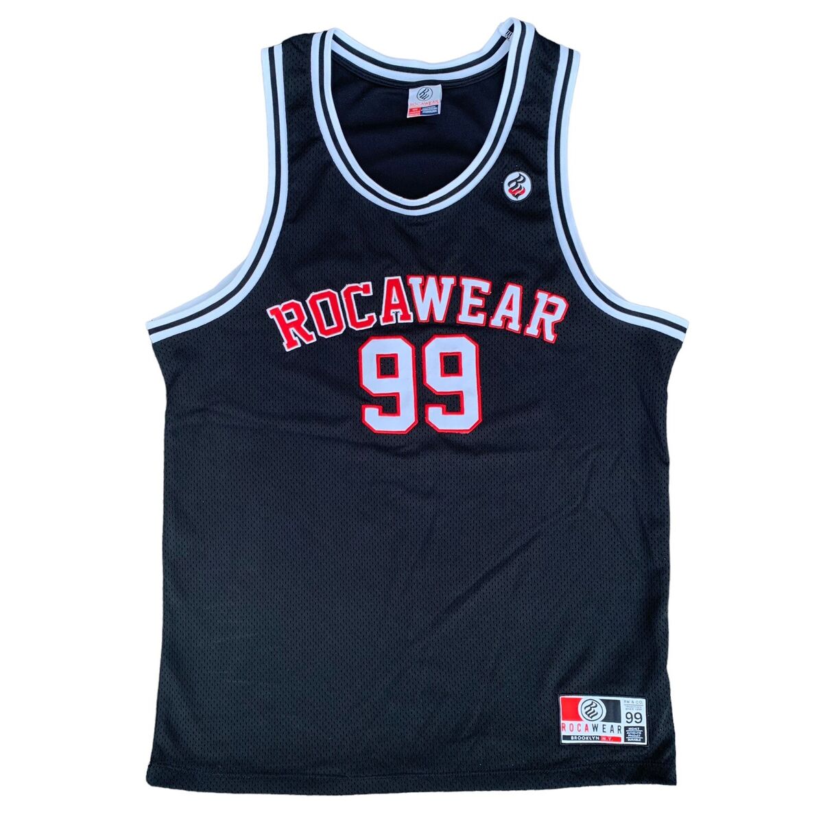 Vintage Rocawear #99 Black White Red Sewn Basketball Jersey Vintage Rocawear #99 Black White Red Sewn Basketball Jersey