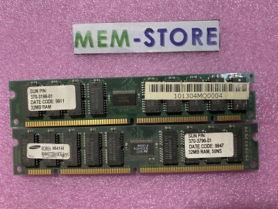 Sun 370-3198-01 64MB 2x32MB Memory DIMM RAM Original KMM372F410CK