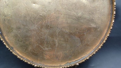 Antique 20thC Chinese Brass Tea Tray Opium Asian Tray. C1836 - Picture 3 of 13