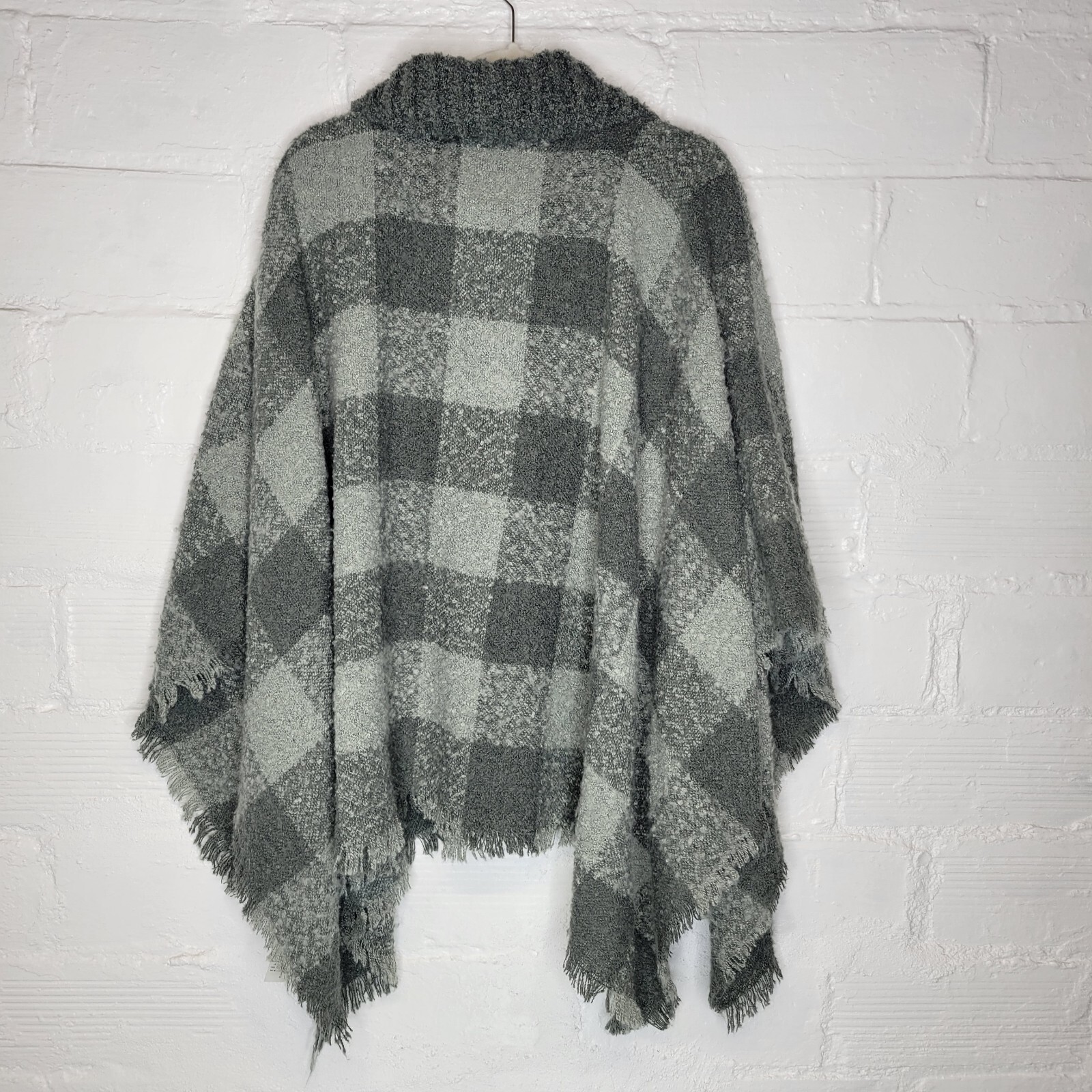 Soft Surroundings One Size Poncho Turtleneck Gray - image 2