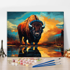 Paint by Number for Adults Beginner, American Bison DIY Painting by Numbers Kits