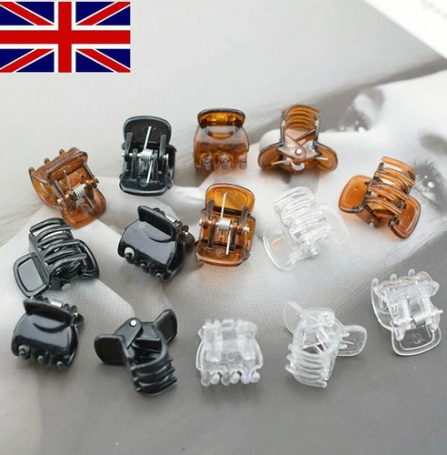 Para mujeres niñas clips para el cabello garras 1 cm negro marrón blanco pequeño clip para el cabello accesorios - Imagen 21 de 24