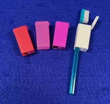 Vintage Tupperware Toothbrush Covers for Travel, Camping and Home - Set of Four