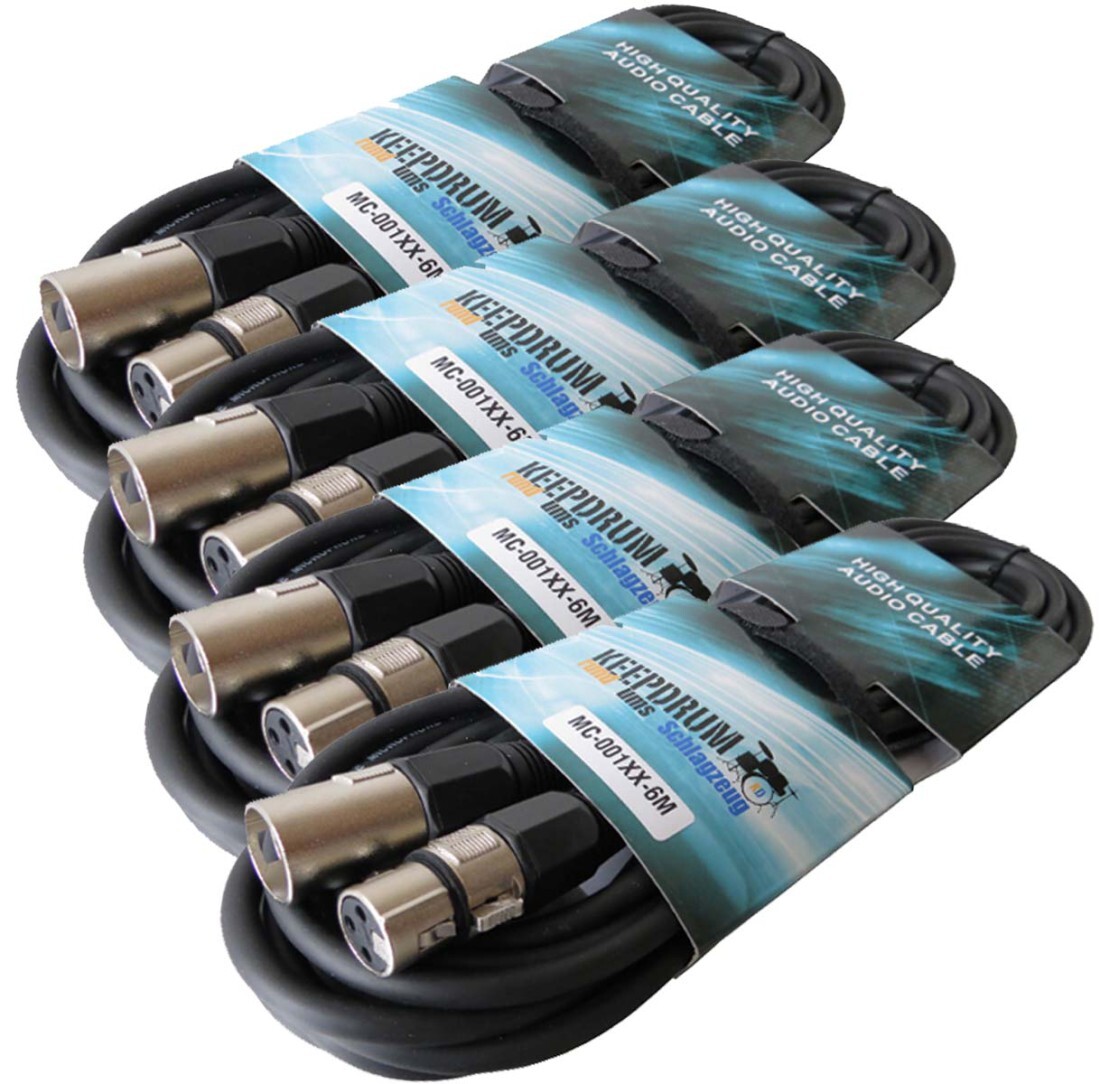 микрофонный кабель keepdrum 4x6 метров MC-001XX-6M XLR 14590₽