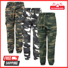 Mens Cargo Combat Camouflage Jogging Bottoms Army Tracksuit Joggers Pants - 2200