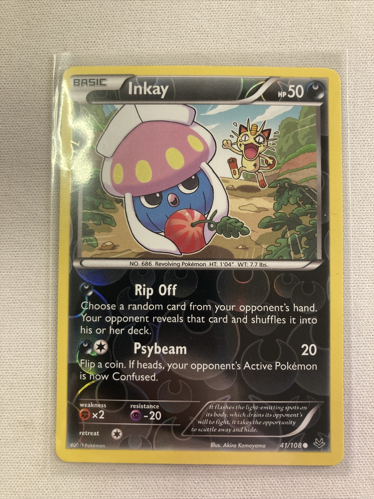 Pokémon TCG Inkay Roaring Skies 41/108 Reverse Holo 1st Edition Common - NM