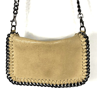 Sofia Purse Women's Beige Crossbody Chain Boho Rocker Shoulder Bag Italy