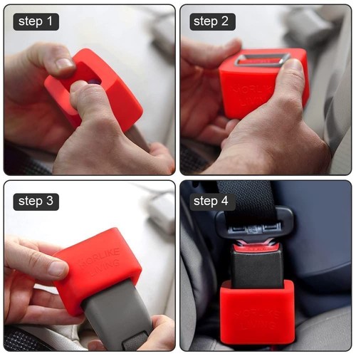 2pc Car Seat Belt Buckle Cover Universal Auto Safety Belt Buckle Holder Silicone - Picture 6 of 11