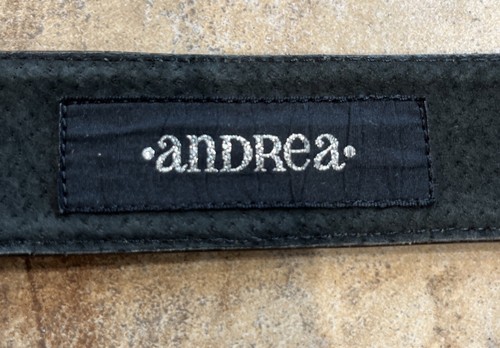 Andrea Womens Small Black patent leather, silver Medusa buckle Fashion N - Picture 7 of 8
