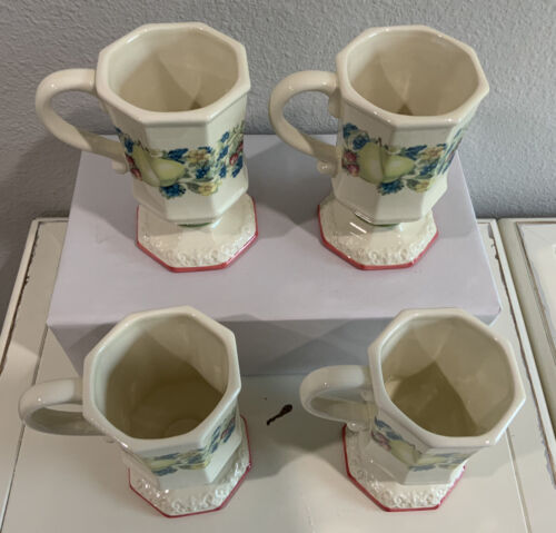 Lote de 4 tazas de café con pedestal con patas Avon Sweet Country Harvest de colección - Imagen 5 de 6