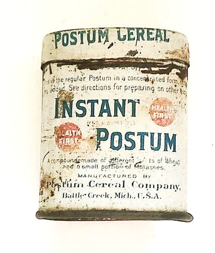 Postum Sample Ealry 1900's Antique Instant Postum Sample Tin, Postum Cereal Co. | eBay