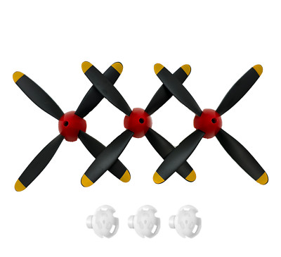 4-blade Propeller 3pcs ,  with Saver and Adapter for Volantex RC Plane P-51Red