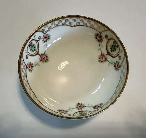 NIPPON Hand Painted Footed CONDIMENT BOWL w LADLE SPOON & Underplate - Picture 7 of 11