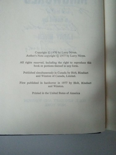 *SIGNED* Ringworld by Larry Niven - 1977 Holt BCE - Picture 8 of 8