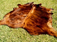 NEW LARGE BRINDLE BROWN Cowhide Rug natural Cowhides Cow Hide Skin 6X6 FEET RRS