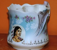 Tea Cup with Strainer Erdmann Schlegelmilch American Indian Series ES Germany