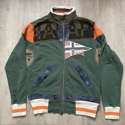 Rare NAPAPIJRI Big Full Zip Sweater Track Jacket Sz L Y2K Vintage Made In Italy