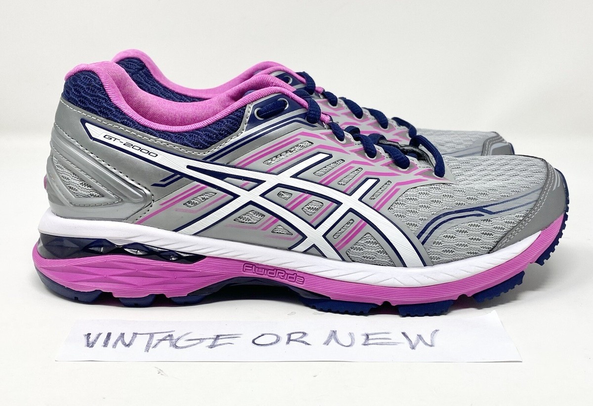 Women's Asics GT-2000 Grey White Pink Running Shoes T758N sz D