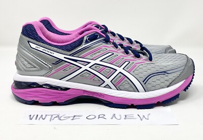 Women's Asics GT-2000 Grey White Pink Running Shoes T758N sz D