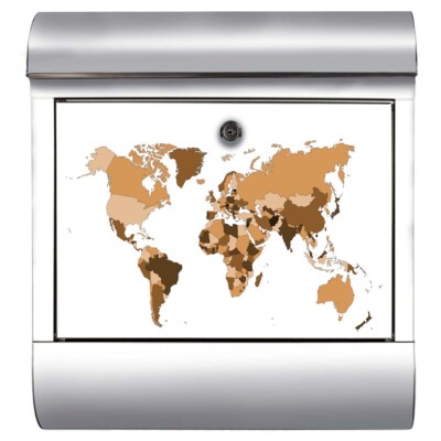 Briefkasten Welt Karte Geografie Erde World Kontinent Reise Globus global Erd