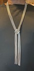 Vintage Silver Tone 3 Strands Snake Chain Necklace — photo 1