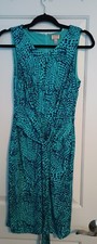 Banana Republic Jssa London Collection Teal/Blue Dress Size 6 Lined Peep Hole