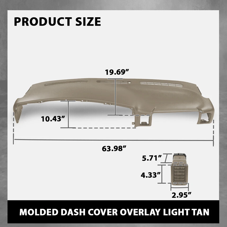 Dash Pad Dash Cap Panel Dashboard Fit For 99-06 Chevy Silverado GMC Sierra Tan - Image 4 of 4