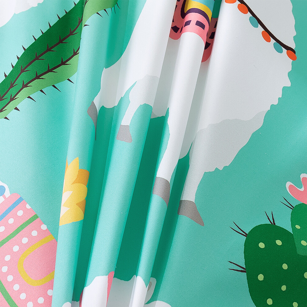 3D Alpaca Cactus Floral Green Quilt Cover Set Duvet Cover Bedding