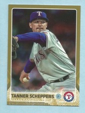 2015 Topps Baseball Series 2 GOLD Tanner Scheppers #404 Texas Rangers
