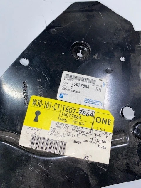 2002-2009 ПОДЛИННЫЙ GM ПЕРЕДНЕЕ КРЫЛО ВНУТРЕННЯЯ ПАНЕЛЬ КОЛЕСА, НОВЫЙ OEM ДЕТАЛЬ, P/N 15077864 - Изображение 3 из 4