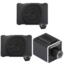 Kicker (2) 51HS10 Hideaway Compact Powered Subwoofer, 10-Inch & 51DBRC Dual A...