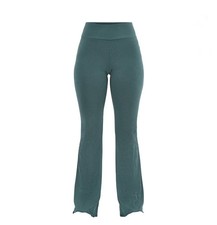 No Boundaries Ribbed Flare Pants with Lettuce-Edge Hem Sagebrush Green Multisize