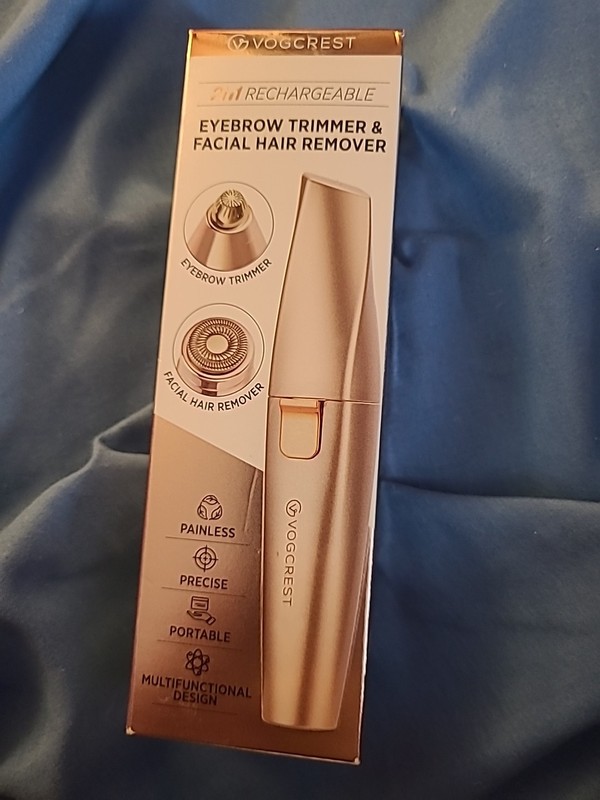 Eyebrow Facial Trimmer: 2 in1 Rechargeable Hair Removal and Rose Gold 