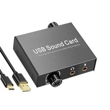 USB 2.0 Sound Card 3.5mm Audio Adapter USB Driver Free for PS5 PC Pad Used