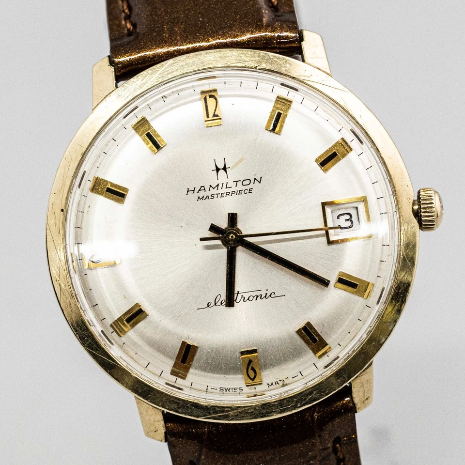 **¡No funciona! Para piezas** Hamilton Obra Maestra Electrónica Automático K10GF Para hombre Foto 3 de 4