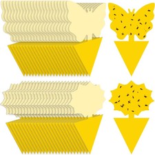 48PCS Sticky Fruit Fly Traps, Fungus Gnat Killer Trap use Indoor Outdoor Fast