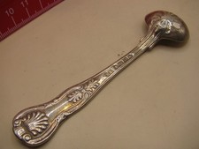 Antique Sterling Silver Kings Pattern Mustard Spoon By William Eley - Victorian