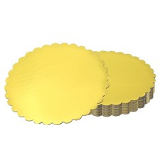 Tablero de pastel redondo de 15 piezas, base circular de pastel de 8 pulgadas plato de pastel dorado