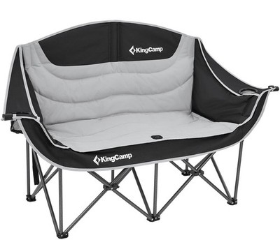 KingCamp Duo Deluxe Faltsofa, schwarz/hellgrau