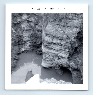 Old Vintage Square Photo CAVE AND WATER LANDSCAPE 1966 SNAPSHOT PHOTOGRAPH