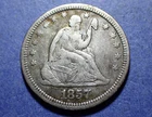 1857 Seated Liberty Quarter Ch. Fine
