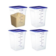 4 Pack Food Storage Containers, 22 Quart with Lids, Square Comm... FAST USA SHIP