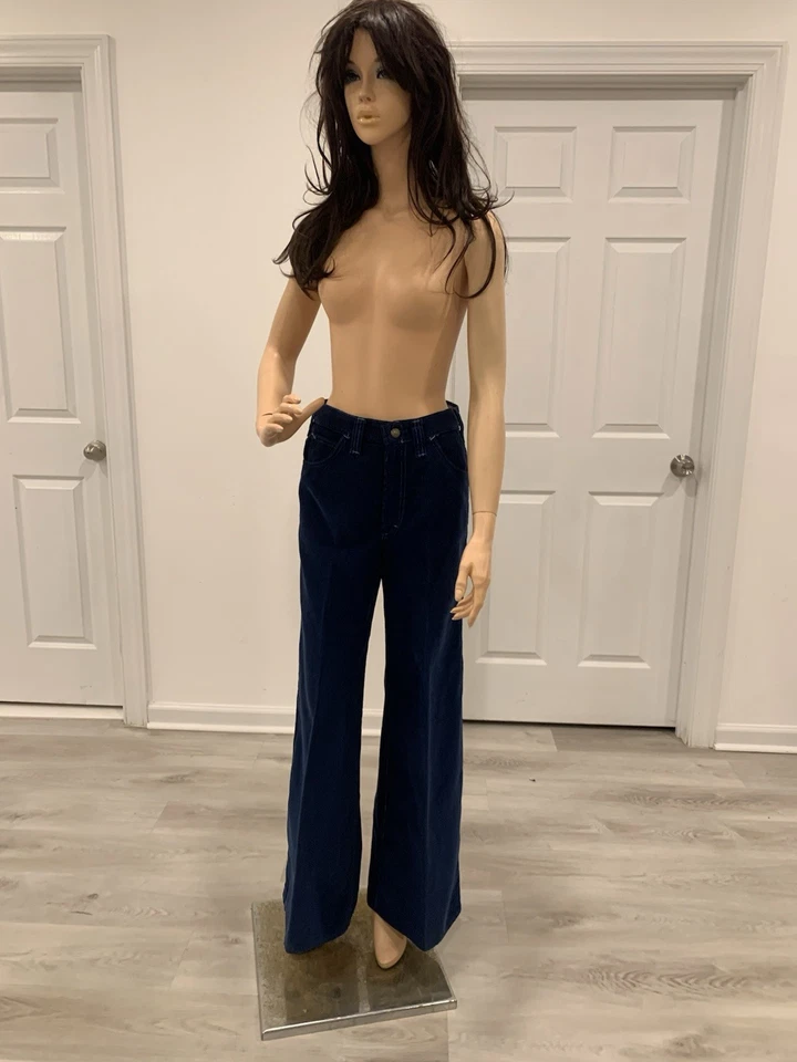 Pantalones Lee Blue Pana Super Anchos Acampanados Pierna Vintage Años 70 Moon Disco Original