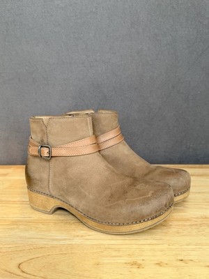 Dansko Brook Women's Ankle Boots Taupe Burnished Nubuck Leather Size 6 / 36