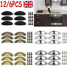 6/12Pcs Cup Pull Shell Handles Half Moon Kitchen Cupboard Cabinet Door Draw Knob