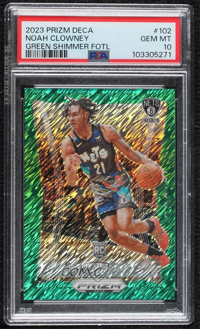 2023 Prizm Deca FOTL Green Shimmer 4/12 Noah Clowney #102 PSA 10 Rookie RC 14t3
