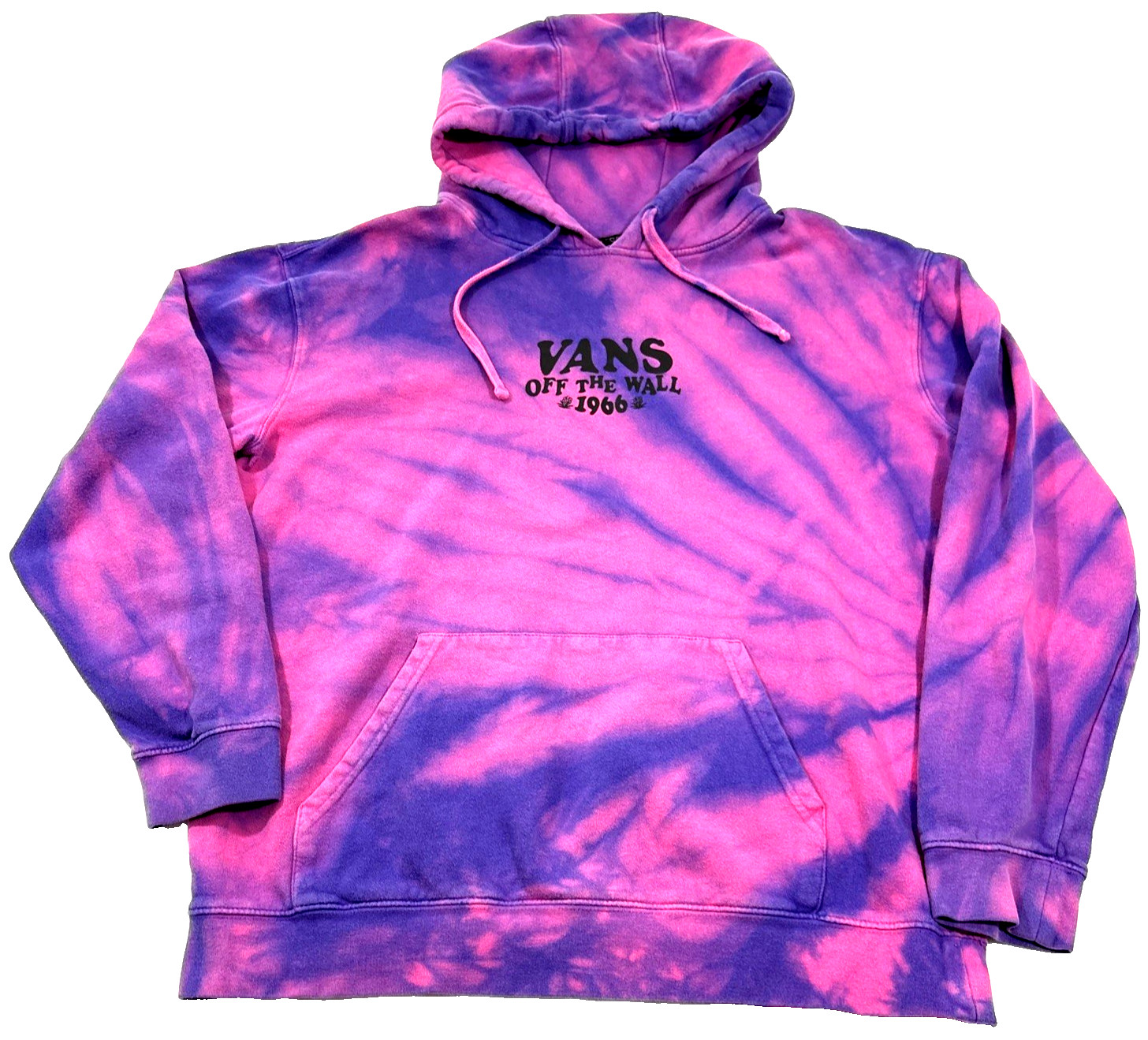 Vans Off The Wall 1966 Tie Dye Pink Purple Hoodie Mens Large Pullover Official