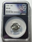 1939-P Mercury Dime NGC MS66 SILVER